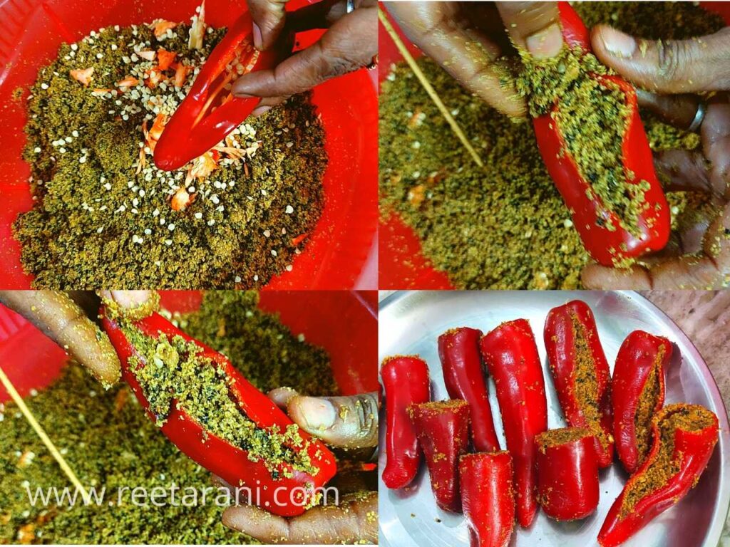 How To Make Stuffed Red Chilli Pickle