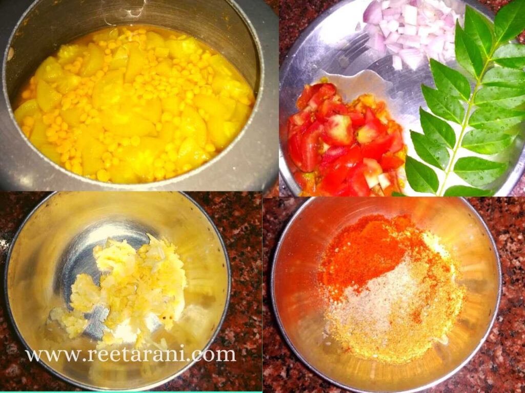 Ingredients For Lauki Chana Dal