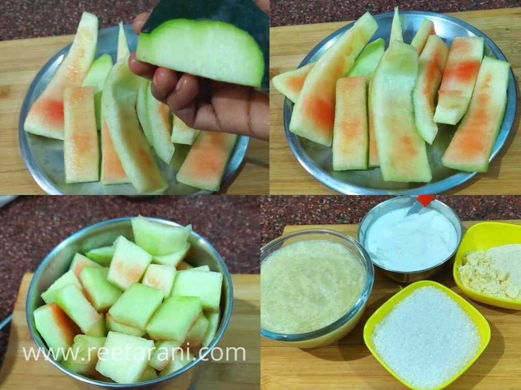 Ingredients For Watermelon Rind Halwa