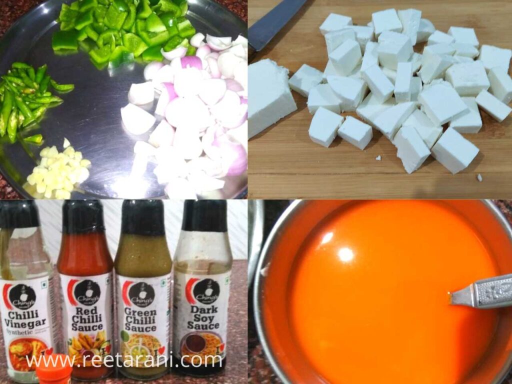 Ingredients of Chilli Paneer