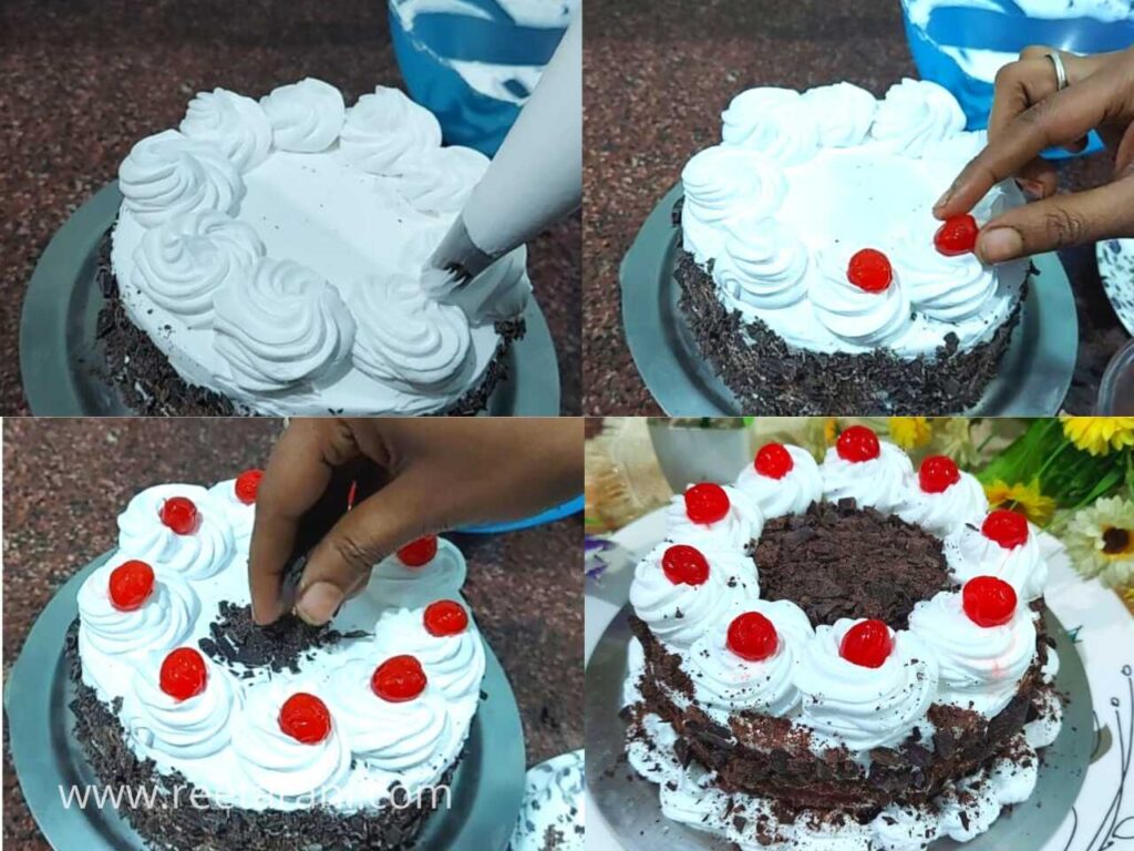 How to decorate a cake with a piping bag and nozzle