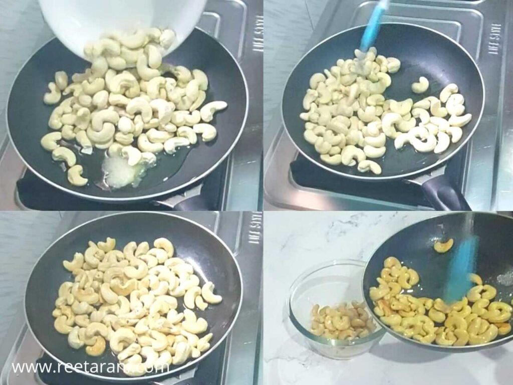 how to make roasted cashew nuts in pan