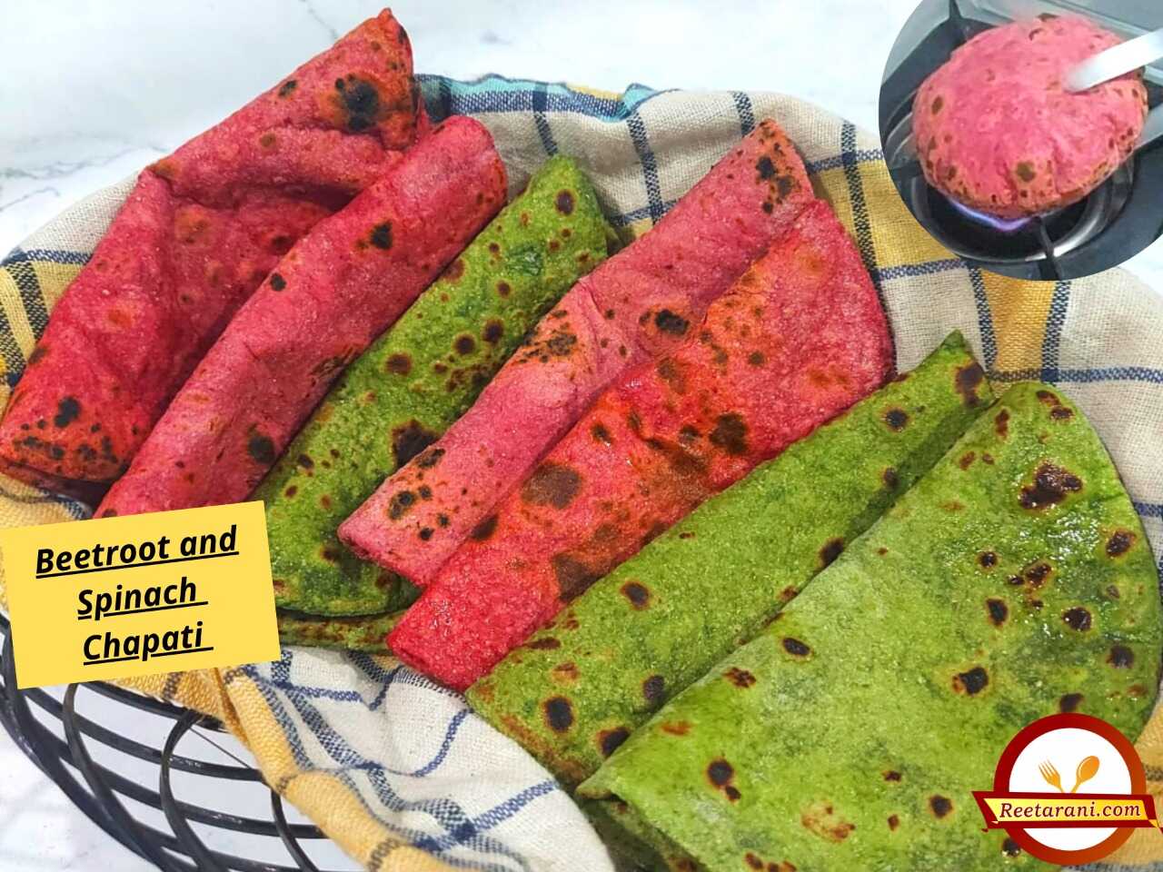 Beetroot and Spinach Chapati
