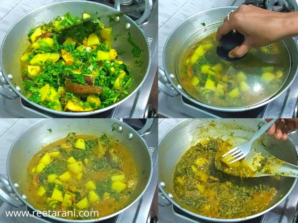 how to make spinach and potato curry