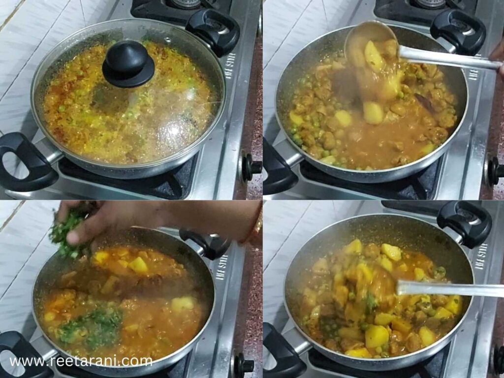 How to make aloo matar soyabeen sabji