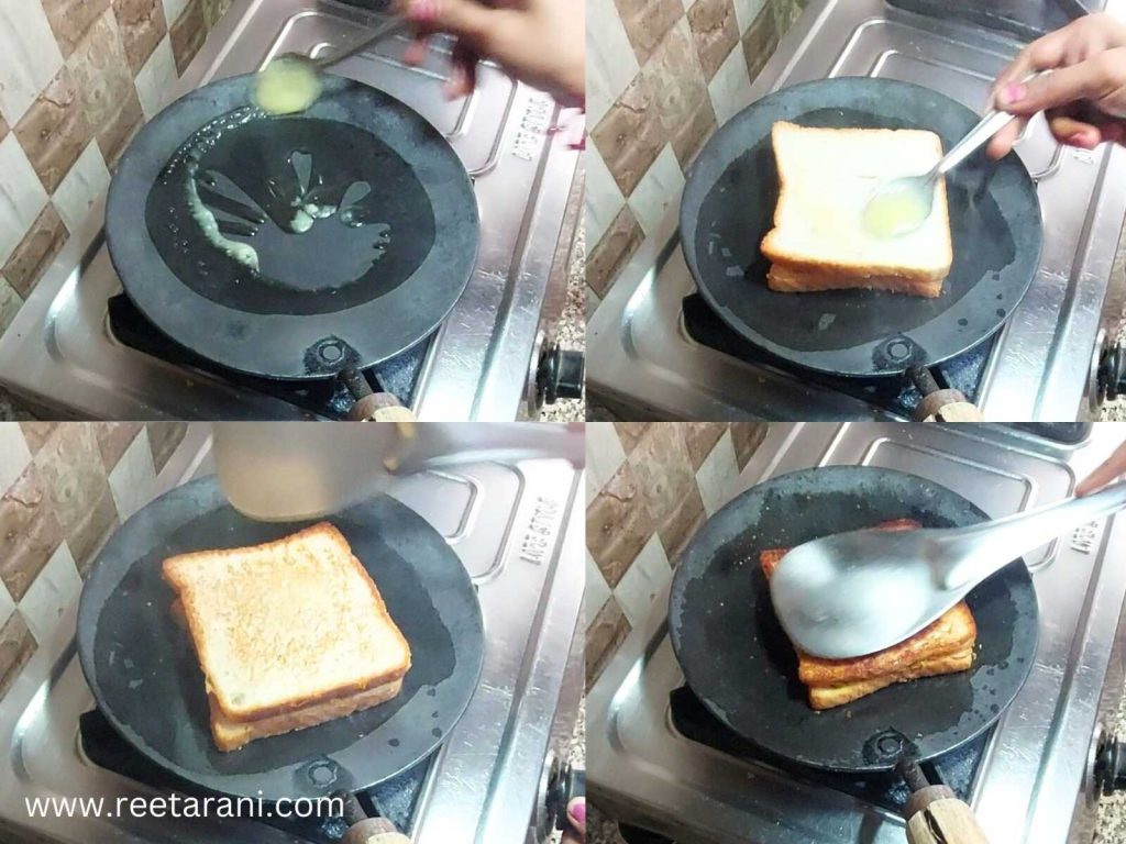 aloo cheese sandwich on tawa