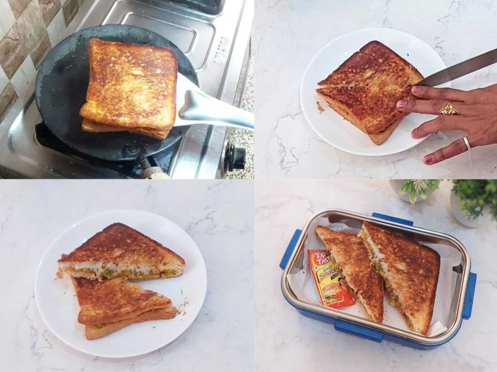 bread aloo cheese sandwich