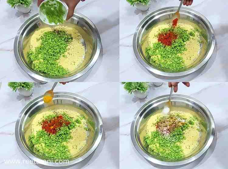 Soft corn flour peas bati dipped in hot desi ghee